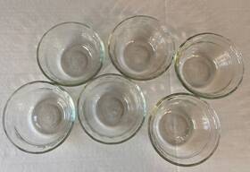 Pyrex 463a Set Of 6 Glass Custard Cups/vtg Ramekins- 6oz Scalloped Edge Bowl