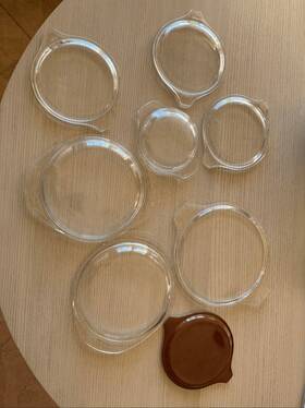 685-c Pyrex 475-c Lids Bundle 470-c Brown Glass