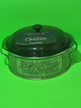 6245-f Pyrex Fireside Bowl Covered Casserole Server Lid Originals Bakeware Brown