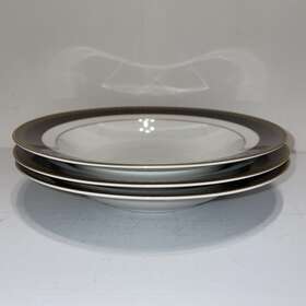 Ralph Lauren 641265407212 3 Hastings Chocolate Rim Soup Bowls 8-3/8 Inches