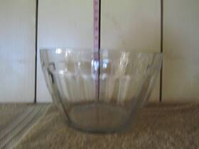 40437-icd Red Co. Large Clear Glass Mixing Bowl With Ribbed Surface 10 Inch Diameter And 6 Tall