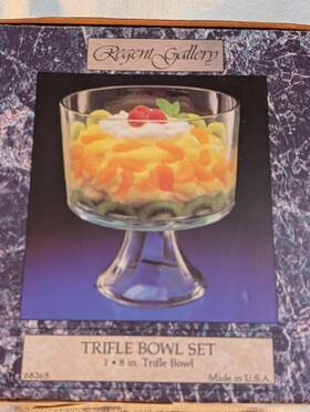 Regent Gallery 68265 Trifle Dessert Bowl Pedestal Clear Glass 8 Inch Elegant
