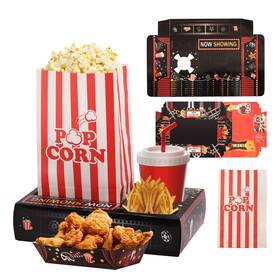 C-us-035 Rikicaca R&c-us-035 Movie Night Snack Trays With Popcorn Bags And Food Supplie
