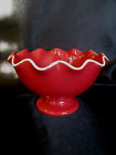 31527-sweetheart Rim Ceramic Ruffled - Longaberger Valentine Bowl Red