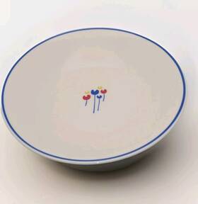 3079 Riva Designs Vintage 80s Tulips Design Large Salad Serving Bowl - 9 1/2 Inch