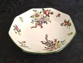 D3548 Royal Doulton Old Leeds Sprays Fruit Sauce Bowl Multi Sided Grn Trim