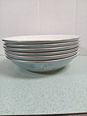 Royal Doulton Tc1014 Translucent Forest Glade Coupe Cereal Bowls 6 Estate Find