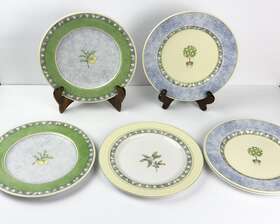 Tc1277 Royal Doulton 6 Carmina Salad Plates-lemon Tree Olives And Lemons Luncheon Plate