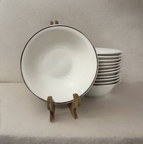 Royal Norfolk 639277580290 White/off White Gold Rim 4ea- 7 Inch Soup Cereal Bowls Greenbrier Note