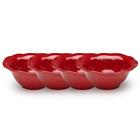 Rpapr04 Squared Ruffle Stackable Red Melamine Cereal Bowl Dinnerware 0847207026873