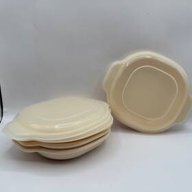 Rubbermaid 0061 Microwave Heatables Cookware Set 4pc Almond Beige With Lids