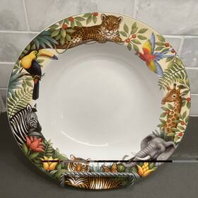 Sakura 240476 3 Jungle Animals 8 1/4 Inch Rim Soup Bowl Bin 1097 -