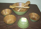 K24992 Salad 7-piece Colored Set Prepology Green Bowl Wood Mango