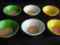 Salad-snack-cereal-1 David Douglas 6 Bowls In Green-yellow White Pint Vintage New