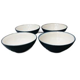 4893 Sango Jewel Blue Ceramic Cereal Soup Bowls Set Of 4 Dishwasher Microwave