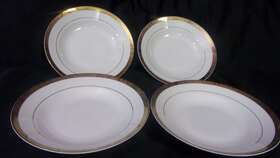 8463 Sango Set Of 4 Deville Gold Rim 8 Inch Soup /salad Bowls