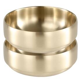 Sanqiahome 972666232863 47oz/8.3 Inch Quality Stainless Steel Salad Bowl 2pcs/set Double-walled Anti-sc