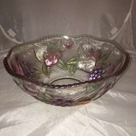 Savoir Vivre 104/544 Crystal Wild Orchard Glass Serving Centerpiece Bowl Fruit Apple