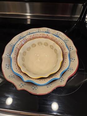 Gh308245b3pc Savory Table 3pc Nesting Bowls Set /microwave And Dishwasher Safe. Hand Crafted