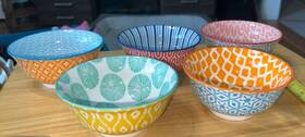 Selamica 632088666290 Set Of 5 Porcelain Ice Cream Small Bowls For Dessert Variety Colors
