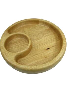 51371 Selandia Designs Wood Chip Dip Dish Bowl Hardwood Thailand Unused