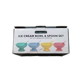 Servappetit 850036830702 8 Piece Ice Cream Bowl And Spoon Ceramic Set
