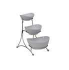 5135134 Server 3 - Tier Brand Towle Living Silver Item Solid Bowl White