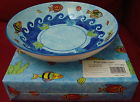 Serving Blue Fish 13 Multicolor Design Nwt Sango Bowl Wave