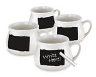 10016456ksg Set 16 Chalkboard Oz. 4 Soup Mugs