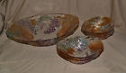 Design-1 Set Smaller-nice 4 Large Bowls-glass 5 Fruit Salad Detail Vintage