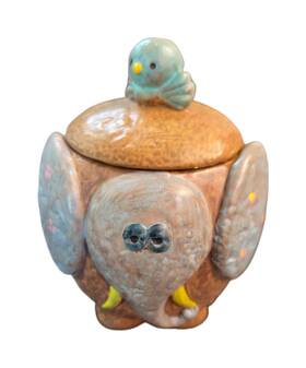 199-092 Seymour Mann Japan Elephan Bird Rice Bowl Dessert Salad Sides Candy Cont With Lid