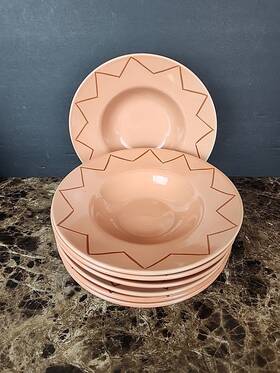 Sig39 Signature Housewares Set Of 7 Zigzag Rimmed Soup Bowls Riviera Van Beers