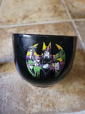 Silver Buffalo 840298904334 Batman Ramen Bowl Chopstick Set 20oz Joker Two Face Riddler Dc Microwave Safe