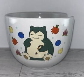Pk1533kd Silver Buffalo Pokemon Snorlax Adorable Ceramic Ramen Noodle Bowl No Chopstick-