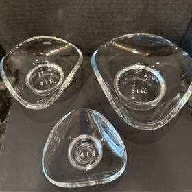 Sin-ho-006 Sin Urch Decorative Glass Bowls Set Of 3 Clear Appetizer Snack Nut