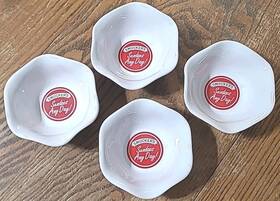 Smuckers 31110 Smucker S Sundaes Any Day Ice Cream Bowls Lot Of 4 Euc. White With Red Logo