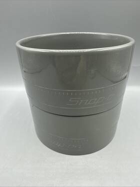 13-yfsm131 Snap-on Tool Logo Stoneware Soup Chili Cereal Dip Bowl 5 Inch Gray Set/2