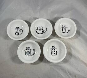 B076zbqlrq Socosy Set Of 5 Cute Cat Ceramic Sauce Dish Seasoning Soy Condiments Dipping Bowls