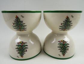 1761230-s4 Spode Christmas Tree 6-inch Rice Bowls Set Of 4 Microwave And Dishwasher Safe