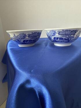 Spode 749151808393 Blue Italian Dip Bowls Set Of 2 Inch Made Fine Porcelain