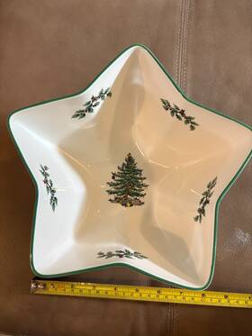 S3324-a2 Spode Christmas Tree Star-shaped Serving Bowl 9 Inch -