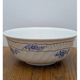 628-8 Srithai Superware Melamine Bowl Blue Floral Polka Dot Swirl B Thailand 8 Inch