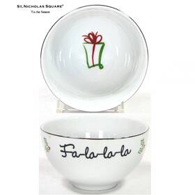 Ts0714 St. Nicholas Square Tis The Season 10oz Dessert 4.5 Inch Bowl Gift Present Fa La