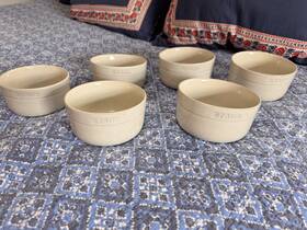 1021451 Staub 6 Pc Cereal Bowl Set White Truffle Stoneware Durable