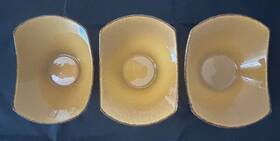 11210574 Steelite International 3 England Terramesa Mustard Color Scoop / Snack Bowls