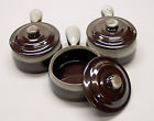 Sto Are. 3 Vintage Japan Soup Handles Bowls French Onion Lids