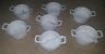 Stokes Set Porcelain White Soup Condiment Dishes Bowls Handles Spoons
