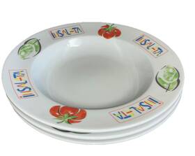 Studio Nova Tg104 Salad Supreme Bowl 12.5 Inch Large Pasta Insalata Set Of 3 Made In Italy
