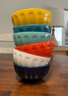 106.002 Sweese Porcelain Fluted Bowl Set - 26 Ounce For Cereal Soup Of 6