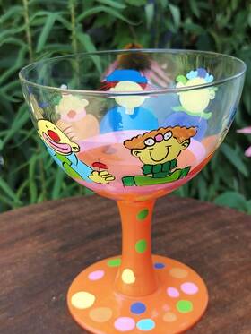 Sweet Times On Golden Hill 878691000063 Clown Sundae Handpainted Ice Cream Bowl/ Hill/8 Oz
